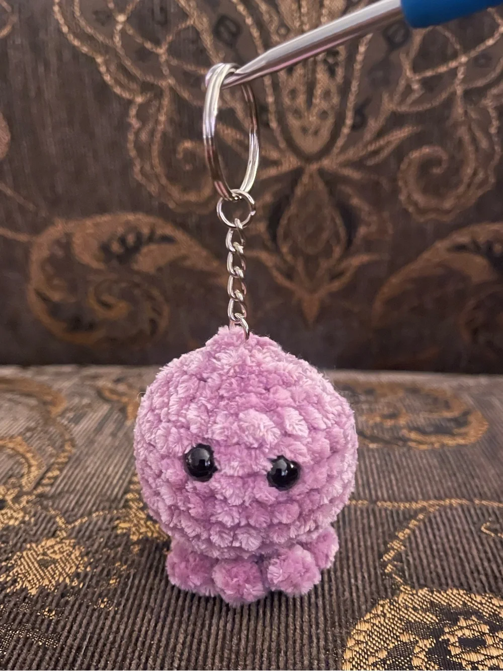 Handmade Plush Lavender Octopus Keychain